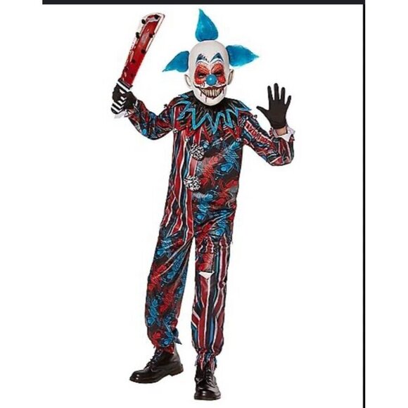Spirit Clown Halloween Costume Child Large Boys Girls Dark Carnival Unisex 4 PC - Picture 1 of 8